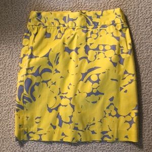 J. Crew yellow and gray skirt